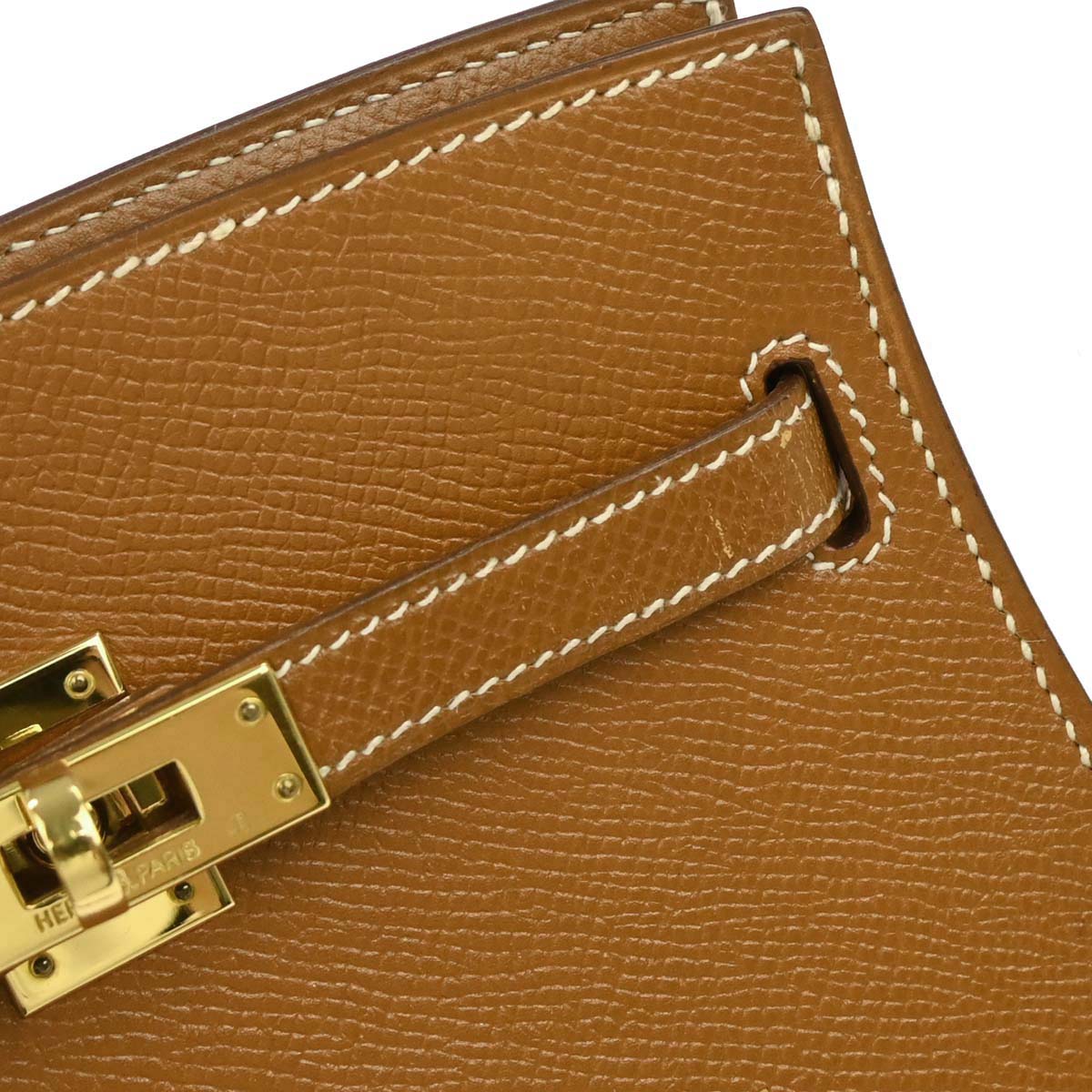 Hermes 1989 Gold Courchevel Kelly Sport PM Shoulder Bag