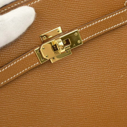 Hermes 1989 Gold Courchevel Kelly Sport PM Shoulder Bag