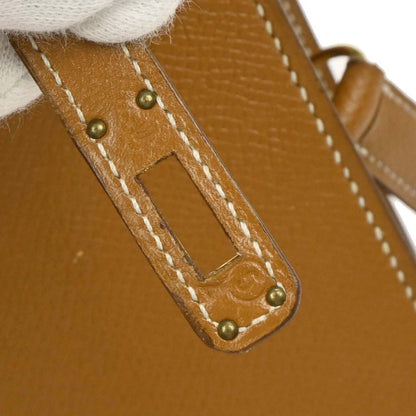 Hermes 1989 Gold Courchevel Kelly Sport PM Shoulder Bag