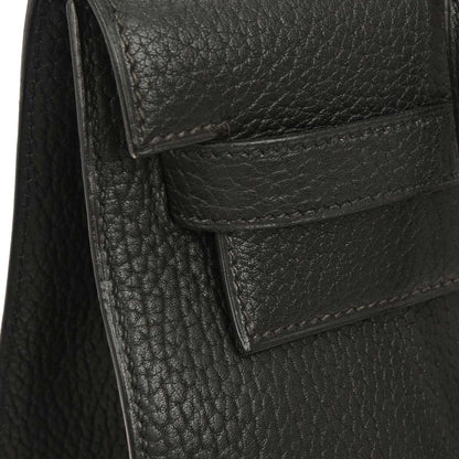 Hermes 1996 Black Ardennes Kelly 35 Sellier 2way Shoulder Handbag