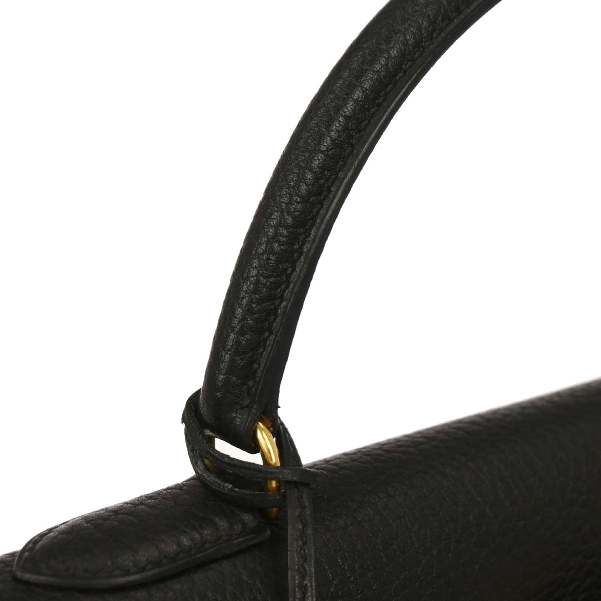 Hermes 1996 Black Ardennes Kelly 35 Sellier 2way Shoulder Handbag
