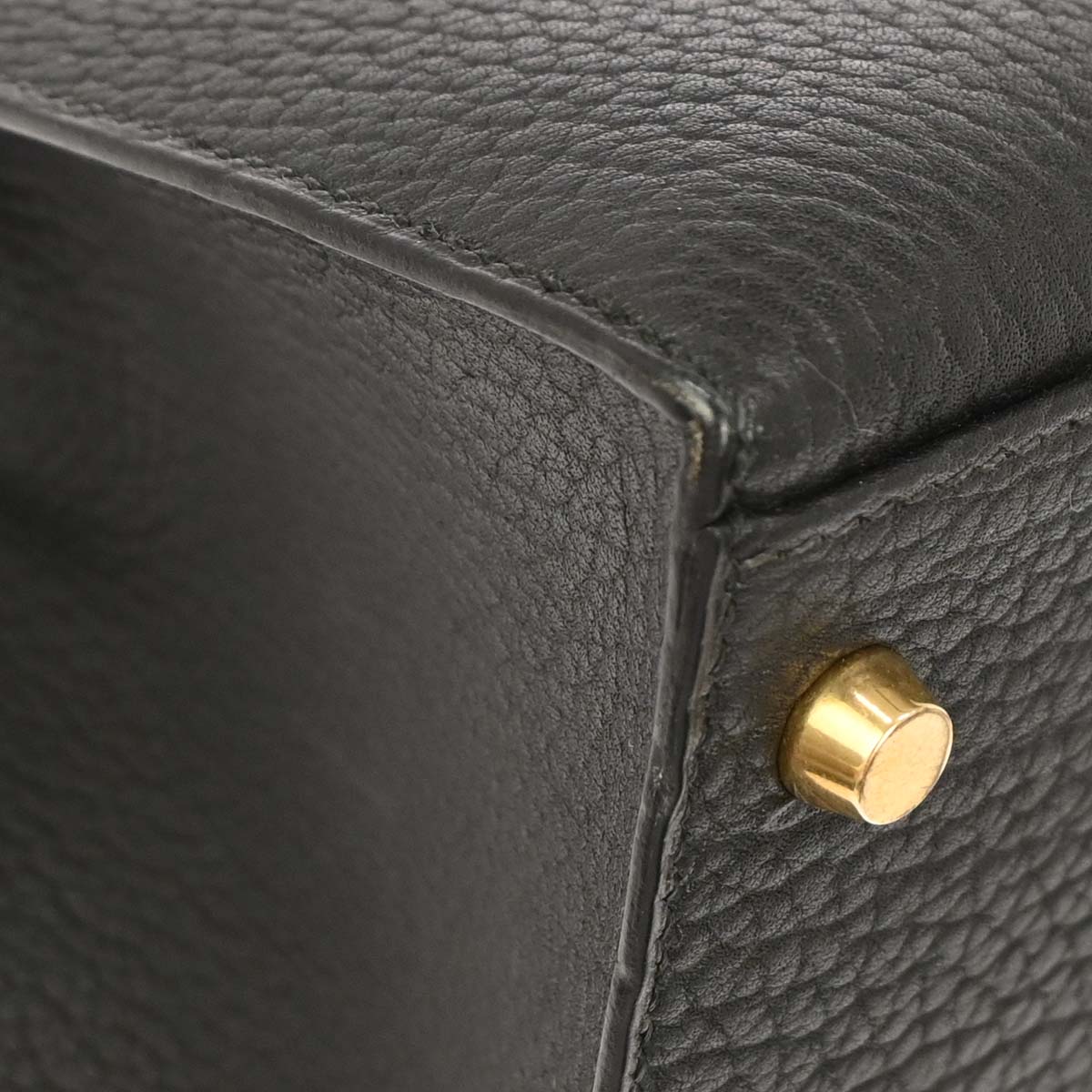 Hermes 1996 Black Ardennes Kelly 35 Sellier 2way Shoulder Handbag