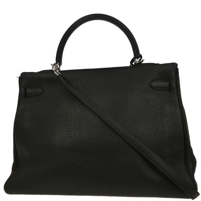 Hermes 2003 Black Taurillon Clemence Kelly 35 Retourne 2way Shoulder Handbag