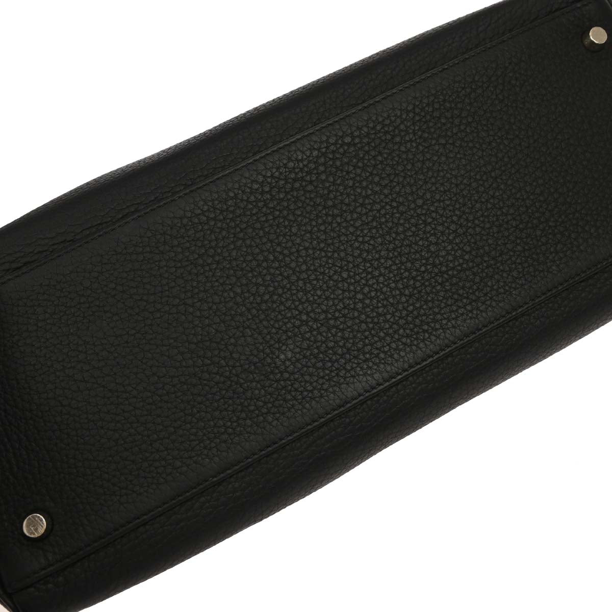 Hermes 2003 Black Taurillon Clemence Kelly 35 Retourne 2way Shoulder Handbag