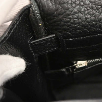 Hermes 2003 Black Taurillon Clemence Kelly 35 Retourne 2way Shoulder Handbag