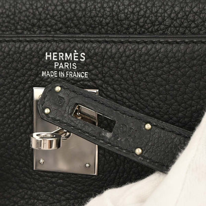 Hermes 2003 Black Taurillon Clemence Kelly 35 Retourne 2way Shoulder Handbag