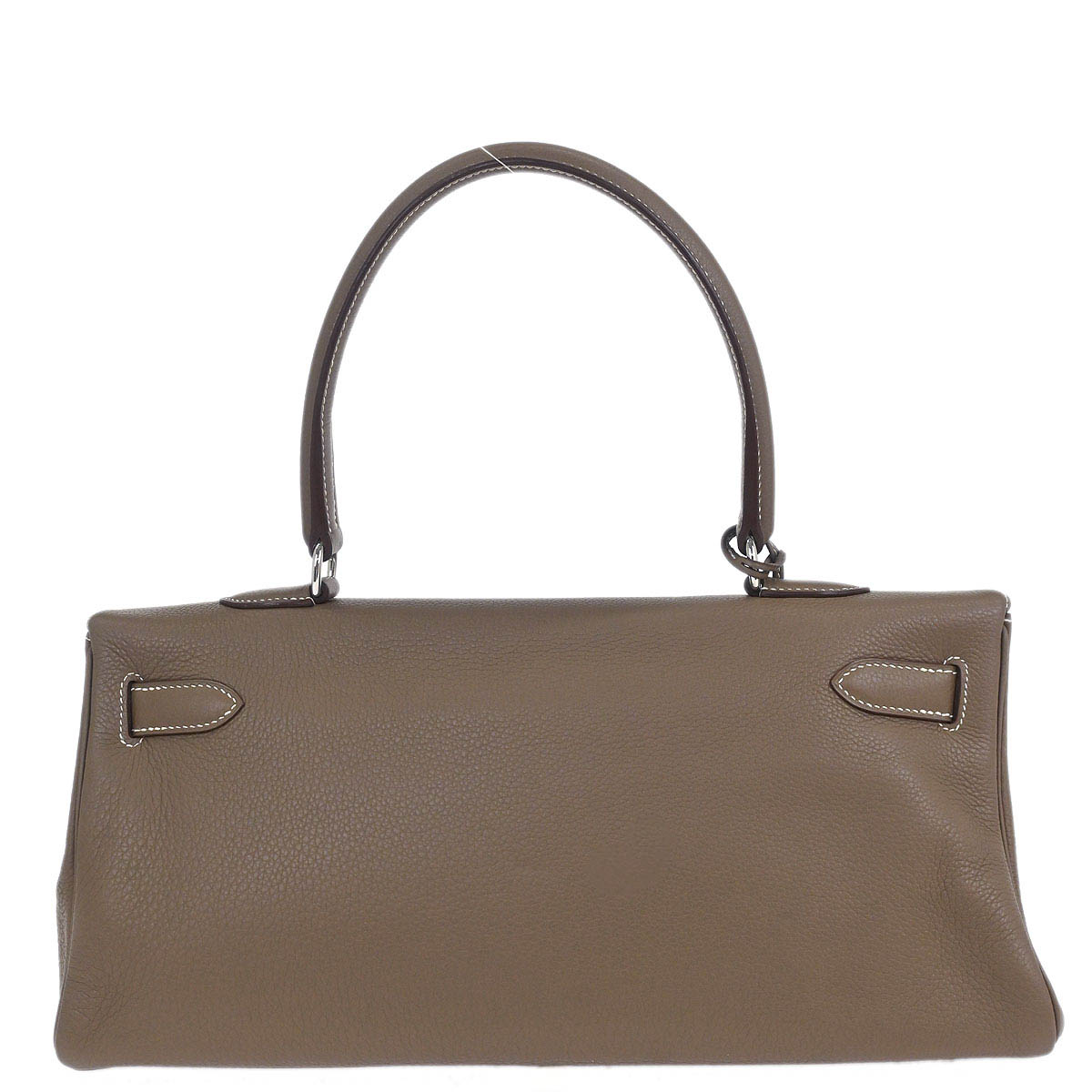 Hermes 2008 Etoupe Gray Taurillon Clemence Shoulder Kelly Handbag