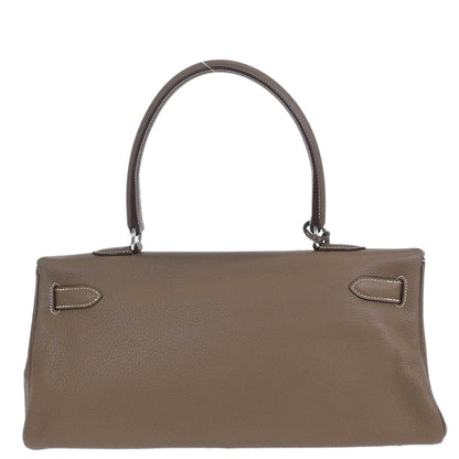 Hermes 2008 Etoupe Gray Taurillon Clemence Shoulder Kelly Handbag