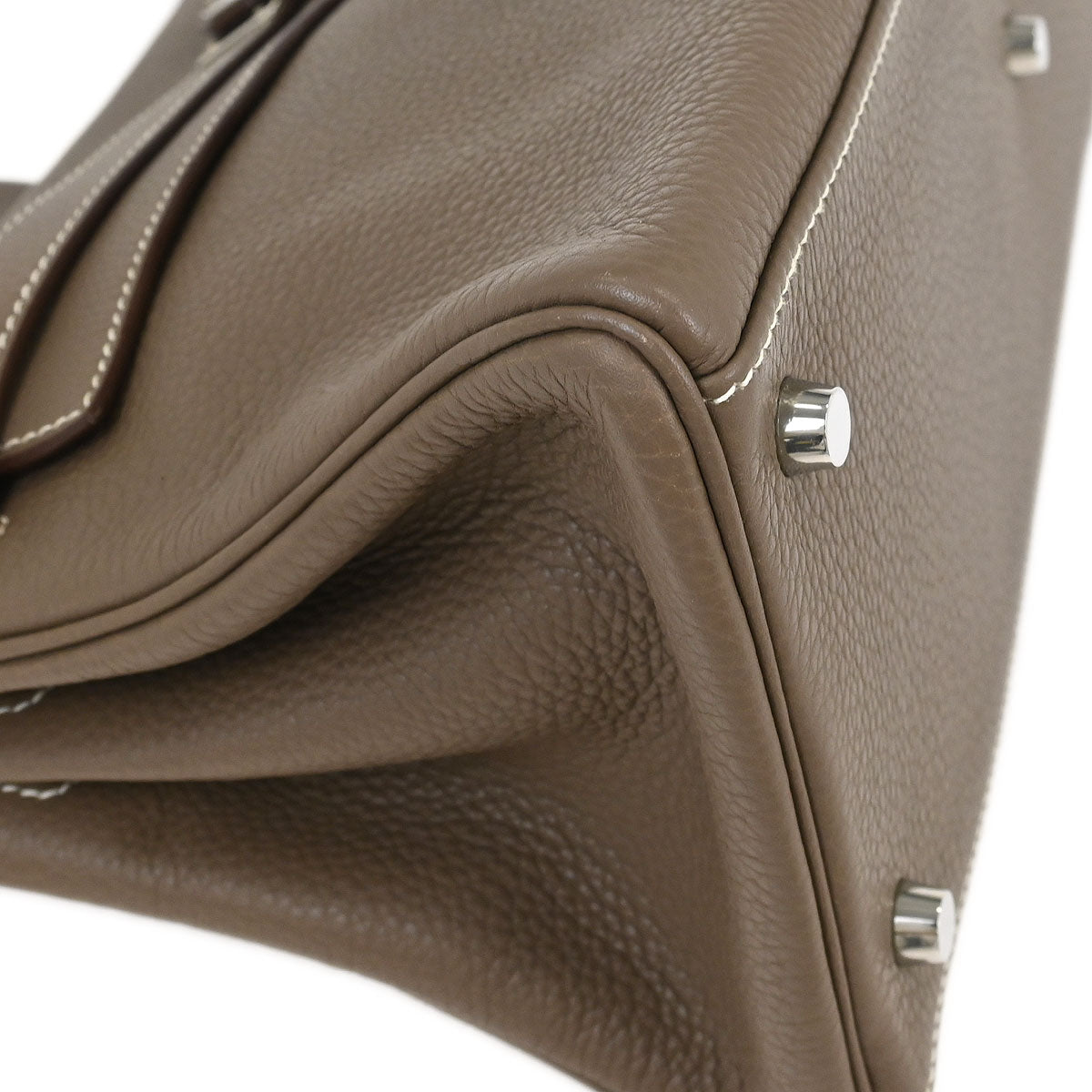 Hermes 2008 Etoupe Gray Taurillon Clemence Shoulder Kelly Handbag