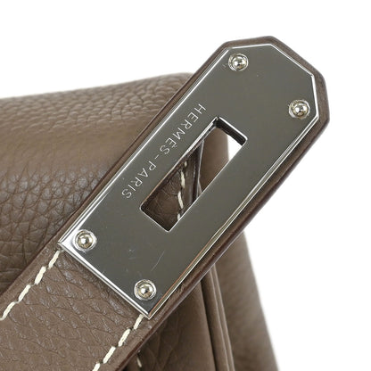 Hermes 2008 Etoupe Gray Taurillon Clemence Shoulder Kelly Handbag