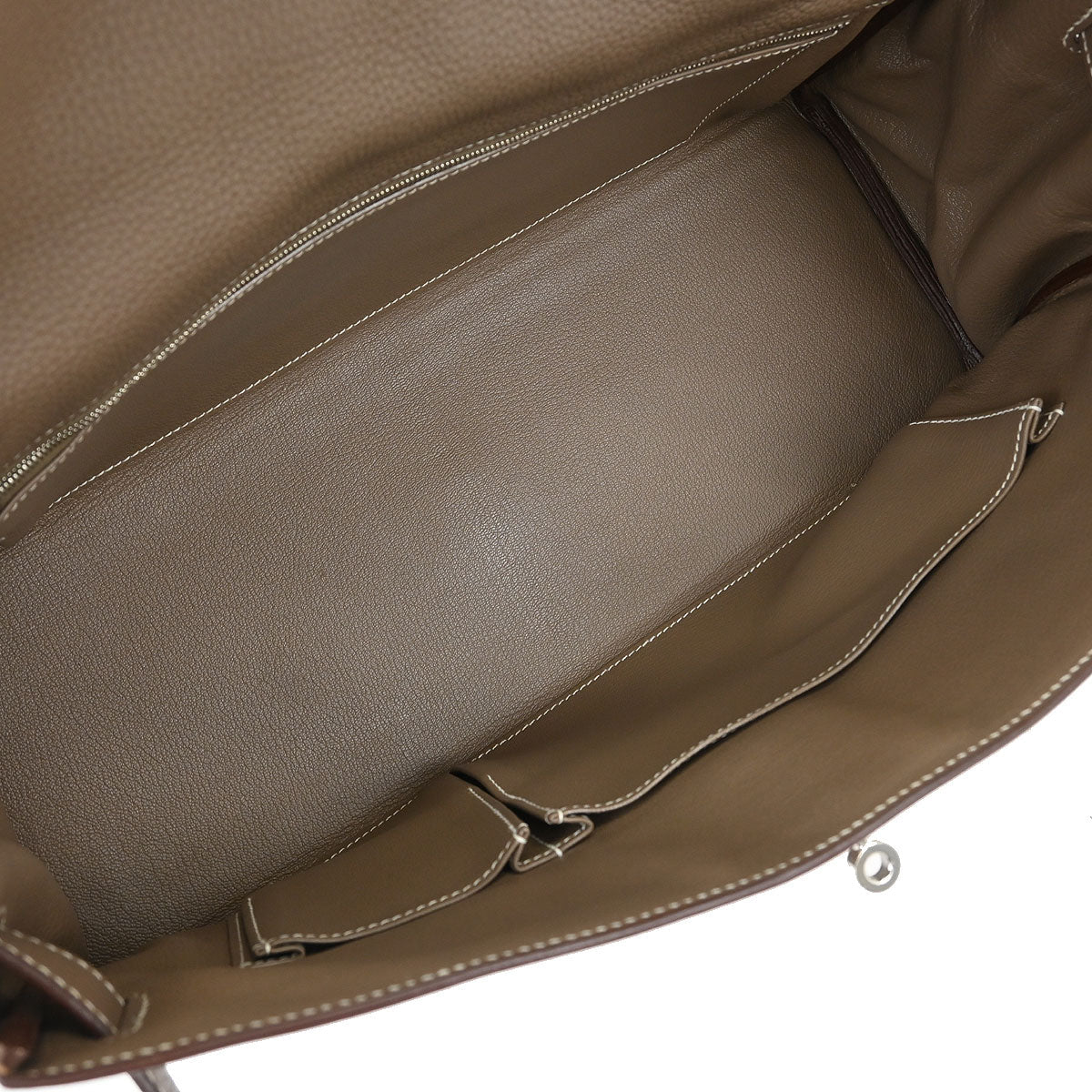 Hermes 2008 Etoupe Gray Taurillon Clemence Shoulder Kelly Handbag