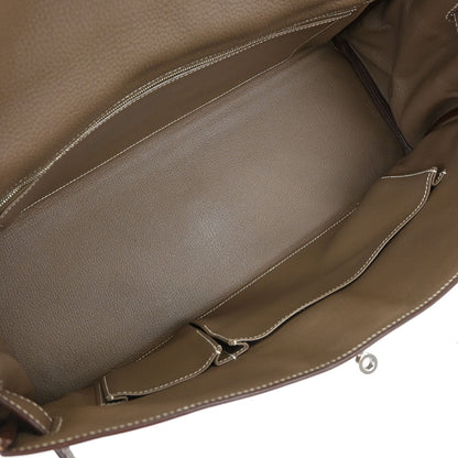 Hermes 2008 Etoupe Gray Taurillon Clemence Shoulder Kelly Handbag