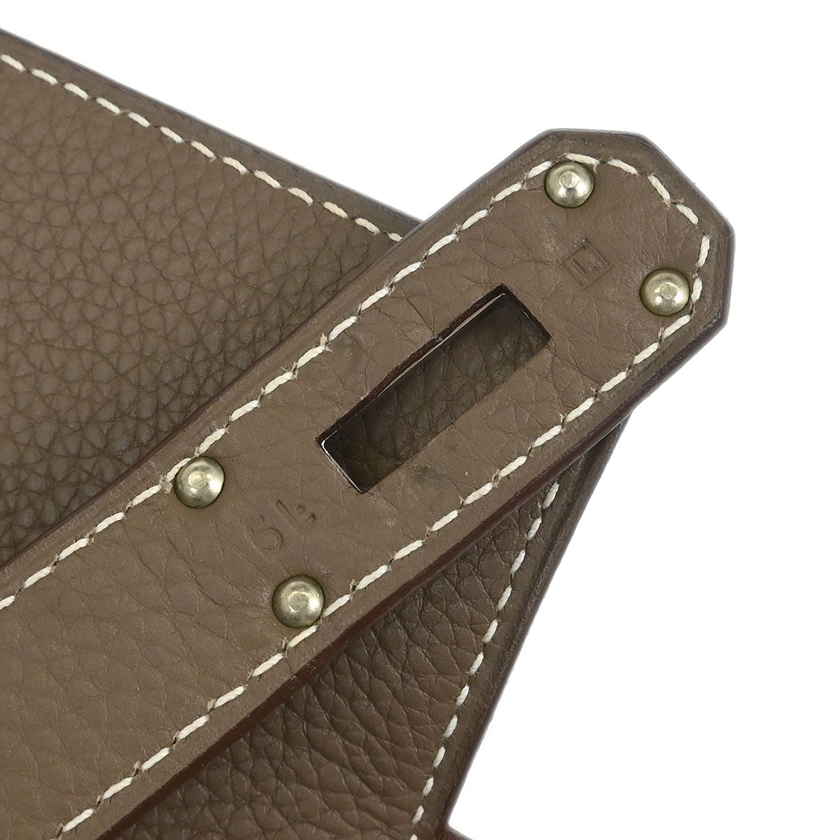 Hermes 2008 Etoupe Gray Taurillon Clemence Shoulder Kelly Handbag