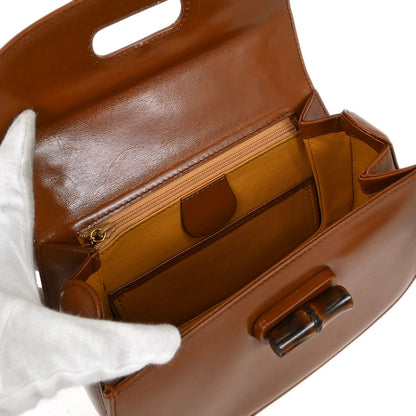 Gucci Brown Bamboo 2way Shoulder Handbag