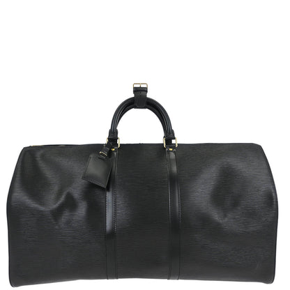 Louis Vuitton 1999 Black Epi Keepall 55 Travel Handbag M42952