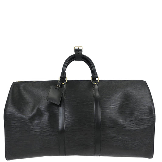 Louis Vuitton 1999 Black Epi Keepall 55 Travel Handbag M42952