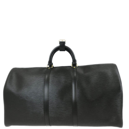 Louis Vuitton 1999 Black Epi Keepall 55 Travel Handbag M42952