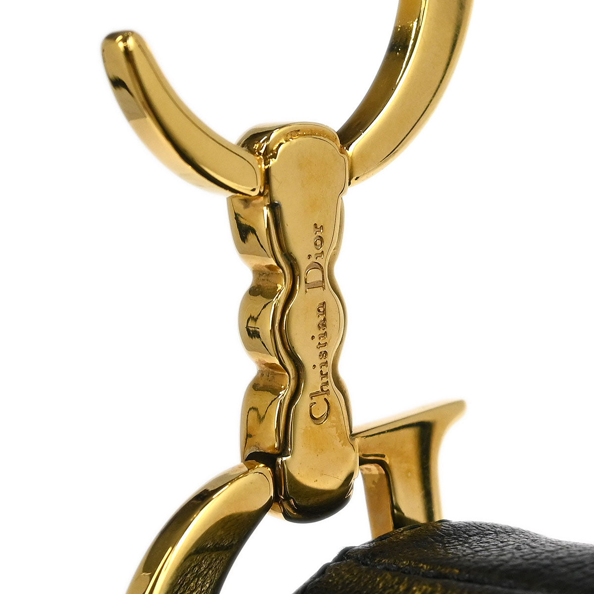 Christian Dior Black Leather Saddle Handbag