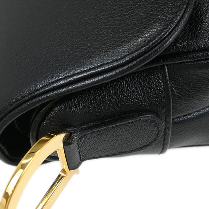 Christian Dior Black Leather Saddle Handbag