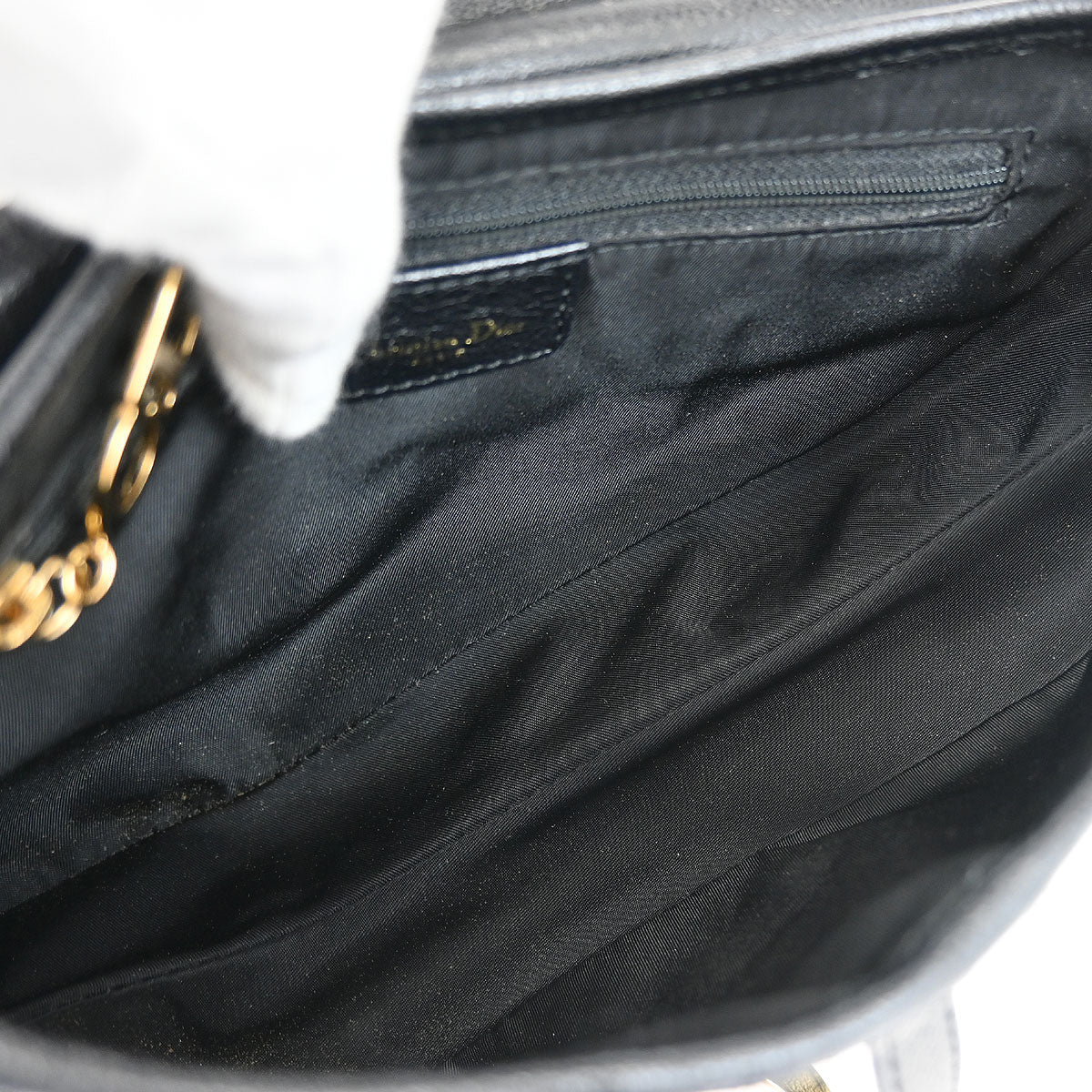 Christian Dior Black Leather Saddle Handbag