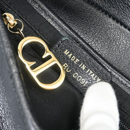 Christian Dior Black Leather Saddle Handbag