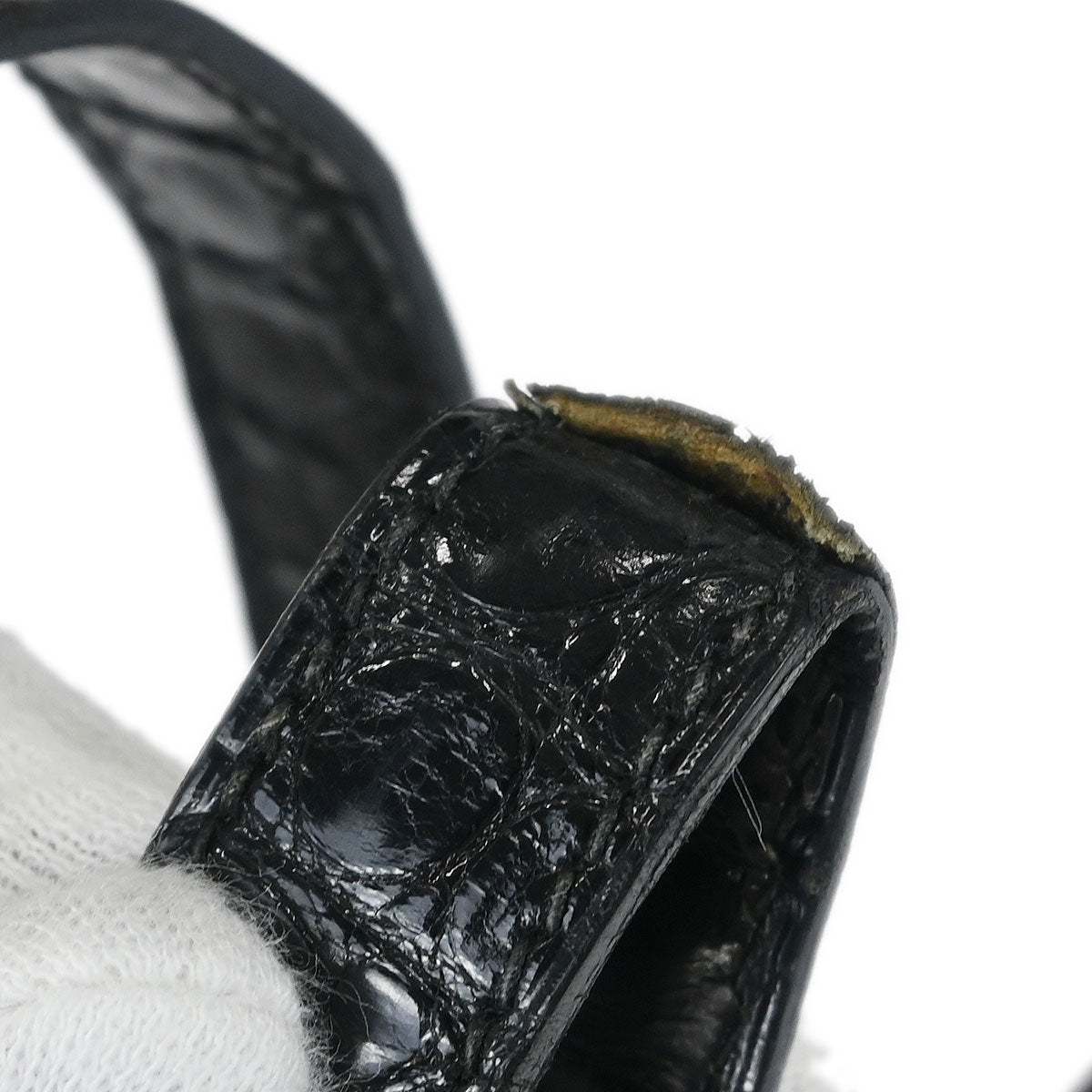 Hermes * 1988 Black Porosus crocodile Constance 23 Shoulder Bag