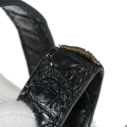 Hermes * 1988 Black Porosus crocodile Constance 23 Shoulder Bag