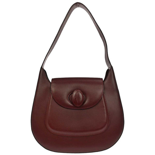 Cartier Bordeaux Leather Handbag