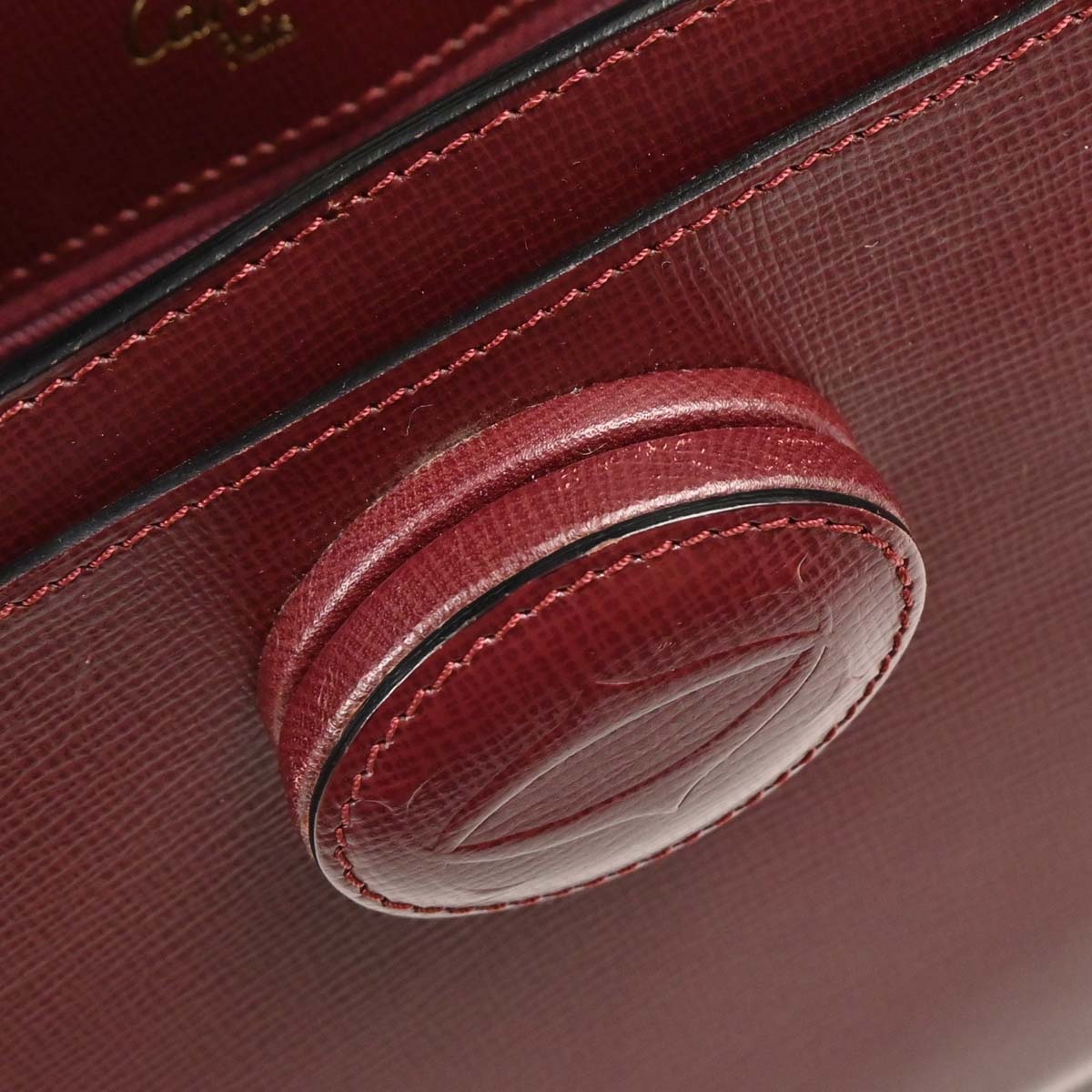 Cartier Bordeaux Leather Handbag