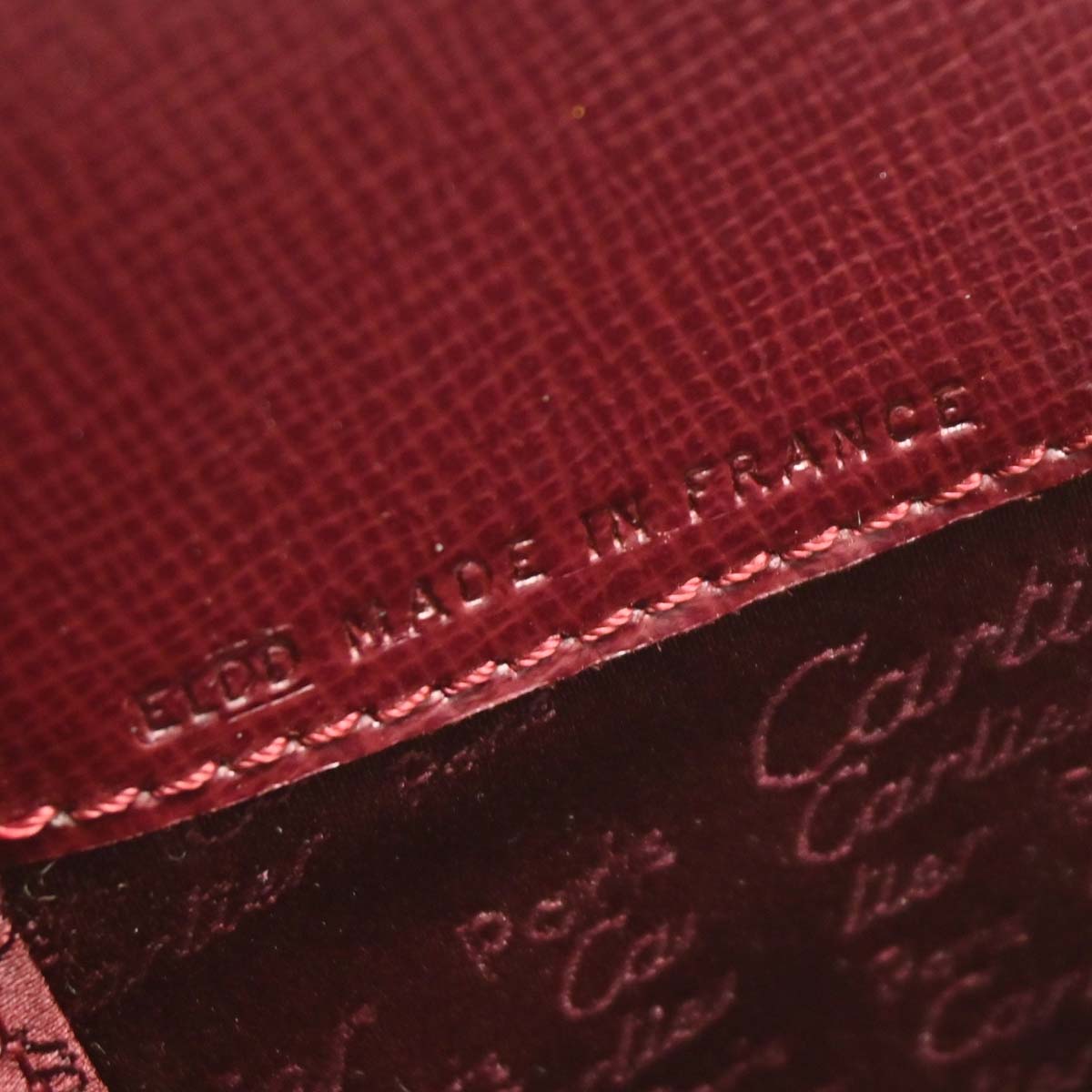 Cartier Bordeaux Leather Handbag