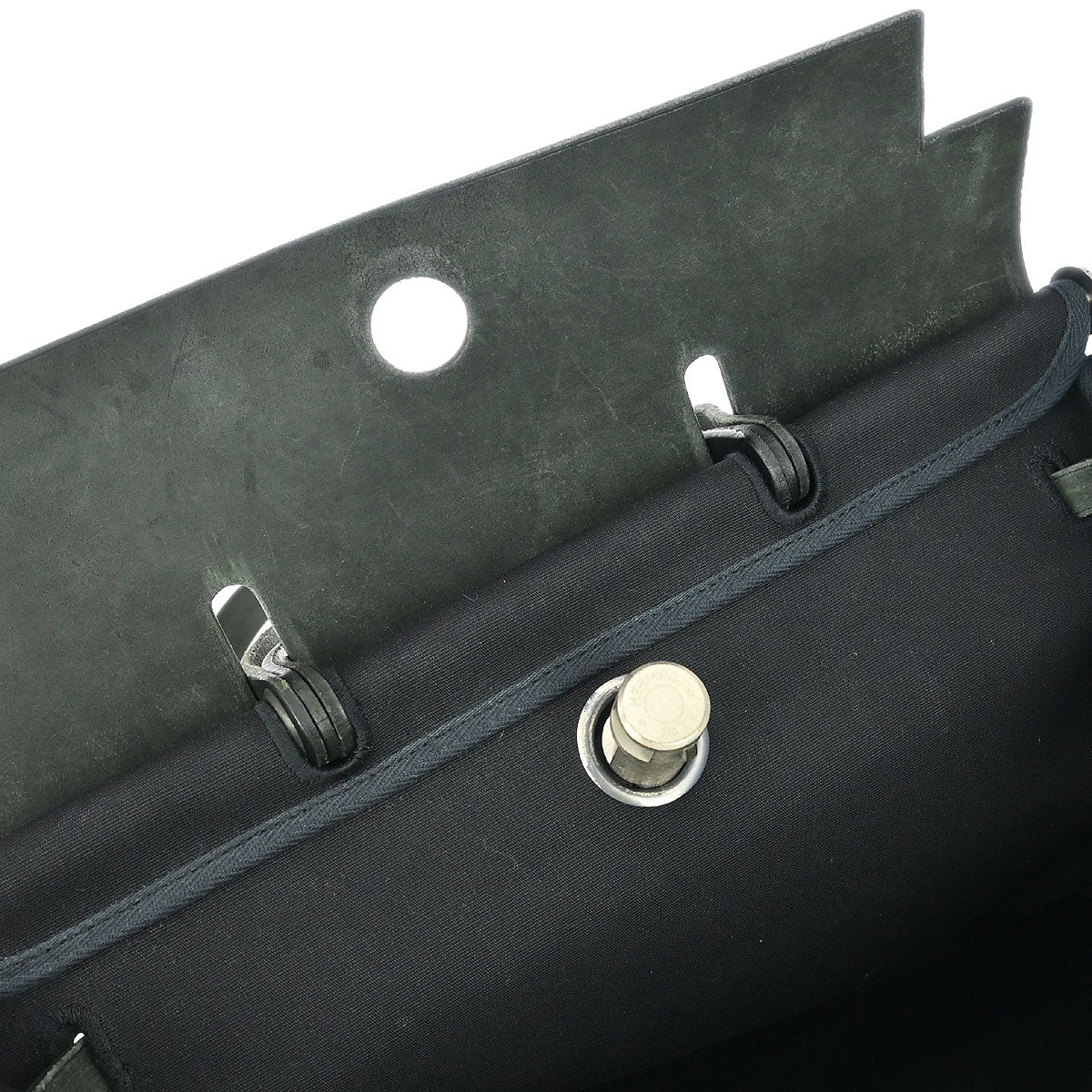 Hermes 1999 Black Toile Officier Herbag MM 2 in 1 2way Shoulder Handbag