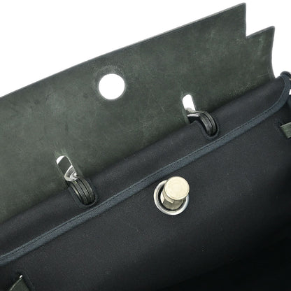 Hermes 1999 Black Toile Officier Herbag MM 2 in 1 2way Shoulder Handbag