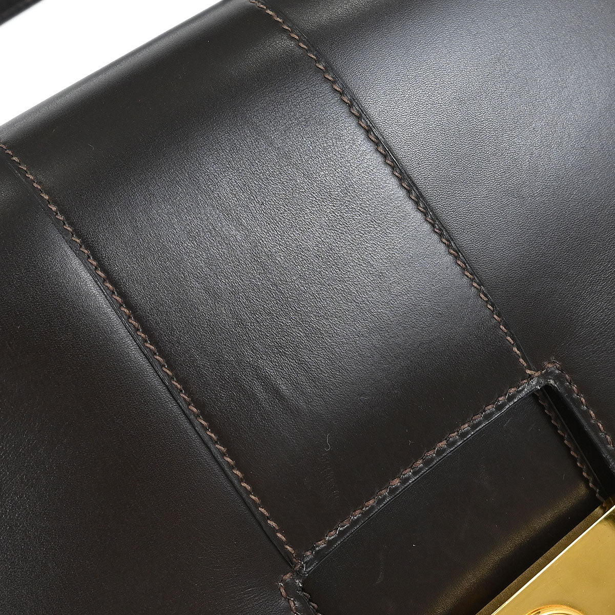 Hermes 1975 Brown Box Calf 2way Shoulder Handbag Shoulder Bag