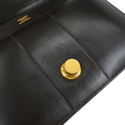 Hermes 1975 Brown Box Calf 2way Shoulder Handbag Shoulder Bag