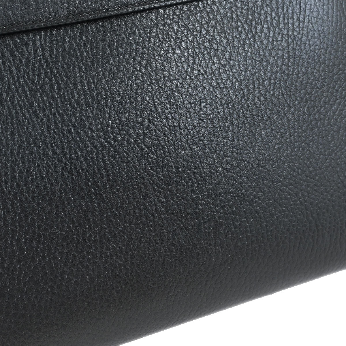 Hermes 1999 Black Ardennes Kelly 28 Sellier 2way Shoulder Handbag