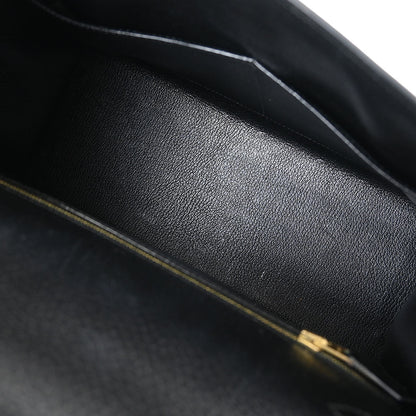 Hermes 1999 Black Ardennes Kelly 28 Sellier 2way Shoulder Handbag