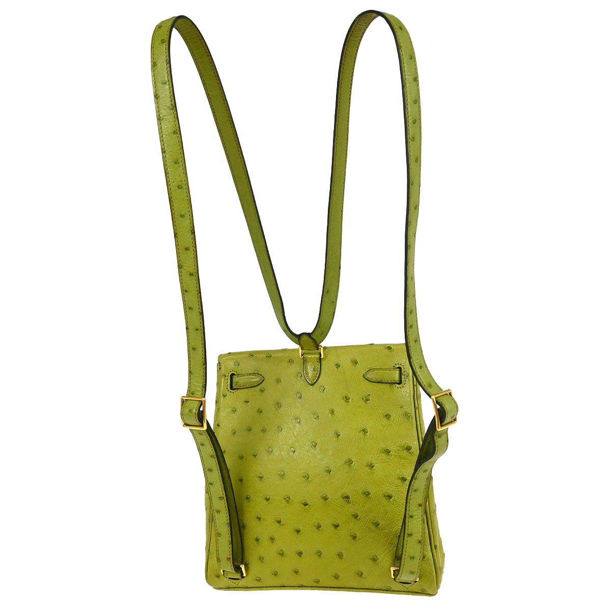 Hermes * 2000 Anis Green Ostrich Kelly A Dos PM Backpack