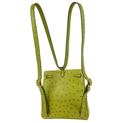 Hermes * 2000 Anis Green Ostrich Kelly A Dos PM Backpack