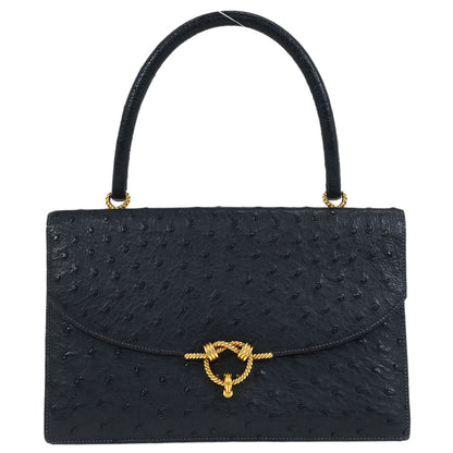 Hermes * 1964 Blue Indigo Ostrich Cordeliere Handbag
