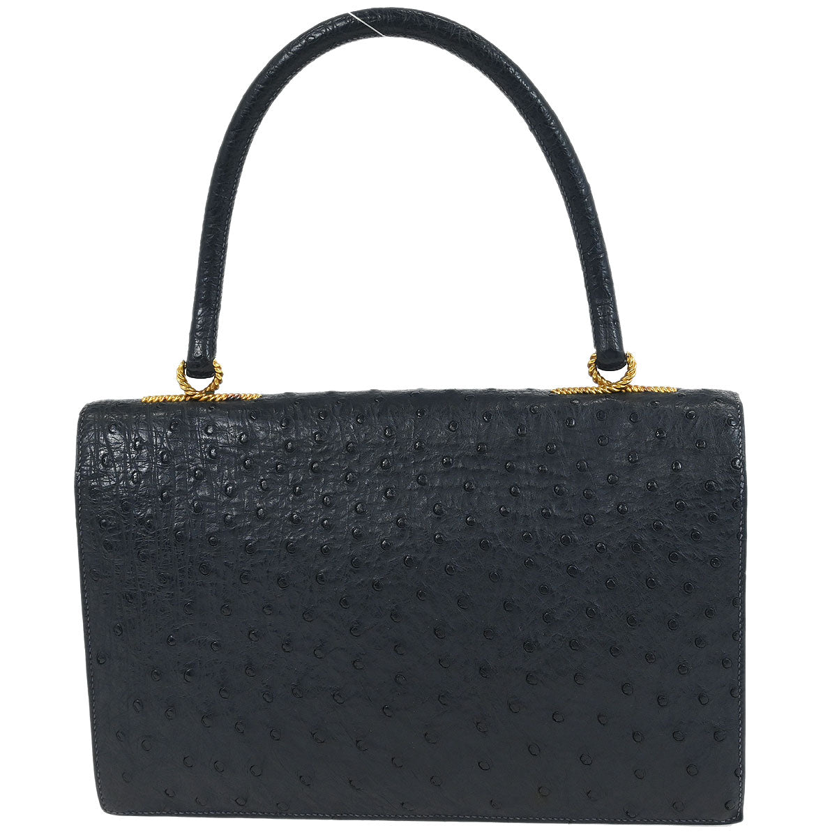 Hermes * 1964 Blue Indigo Ostrich Cordeliere Handbag