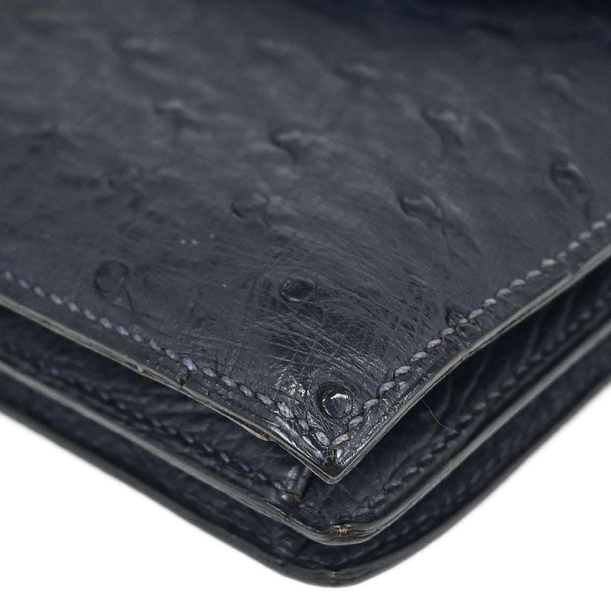 Hermes * 1964 Blue Indigo Ostrich Cordeliere Handbag