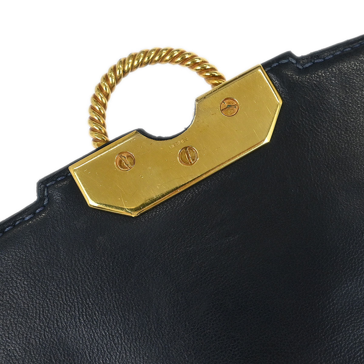 Hermes * 1964 Blue Indigo Ostrich Cordeliere Handbag