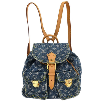 louis vuitton blue denim monogram backpack Louis Vuitton 2006 Blue Monogram Denim Sac a Dos GM Backpack M95056