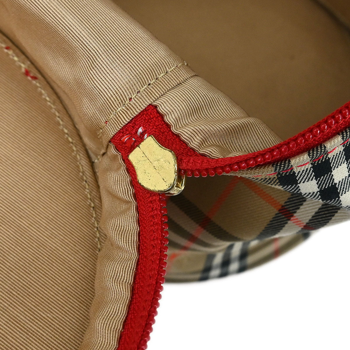Burberrys Beige Red House Check Vanity Handbag