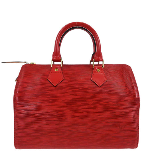 Louis Vuitton Red Epi Speedy 25 Handbag M43017