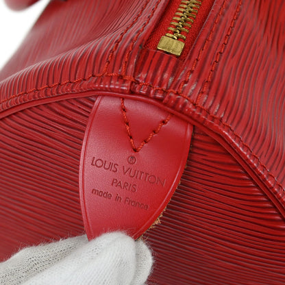 Louis Vuitton Red Epi Speedy 25 Handbag M43017