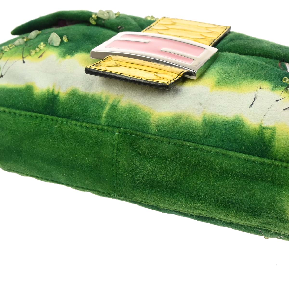 Fendi * 2000 Python Suede Baguette Handbag