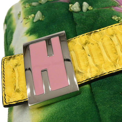 Fendi * 2000 Python Suede Baguette Handbag