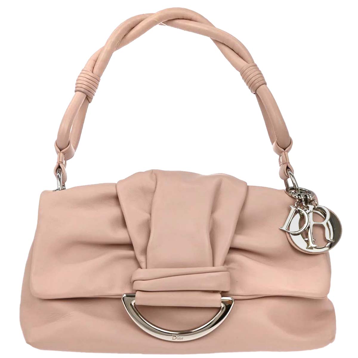 Christian Dior Light Pink Leather Demi Lune Handbag