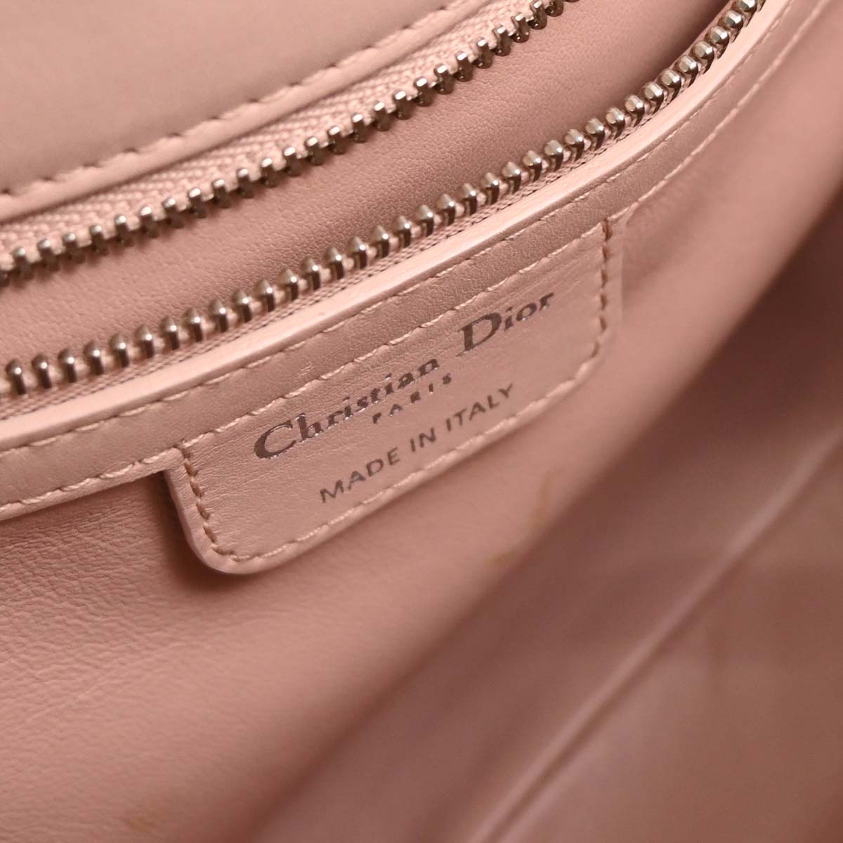 Christian Dior Light Pink Leather Demi Lune Handbag